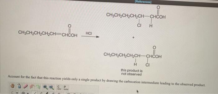 Solved (References CH3CH2CH2CH2CH-CHCOH H | Chegg.com