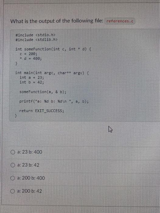 Solved What is the output of the following file: references. | Chegg.com