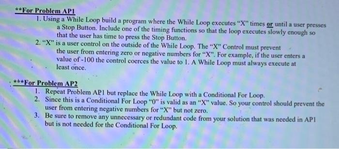 Solved **For Problem AP1 1. Using a While Loop build a | Chegg.com