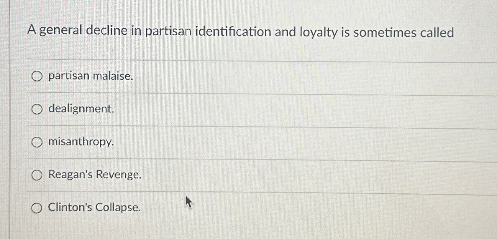 Solved A General Decline In Partisan Identification And | Chegg.com