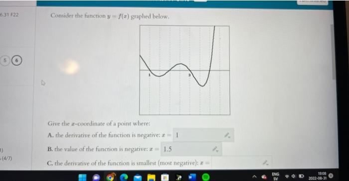 derivative of negative x