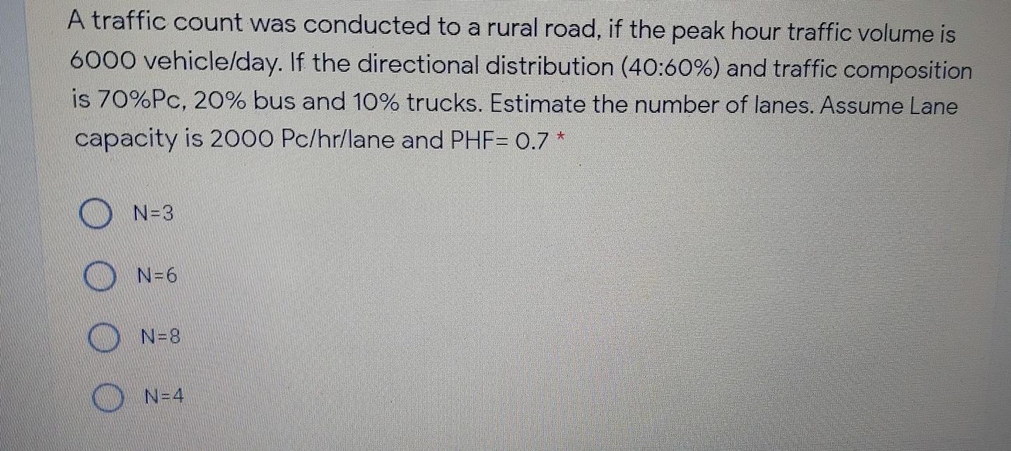 Solved A traffic count was conducted to a rural road, if the | Chegg.com