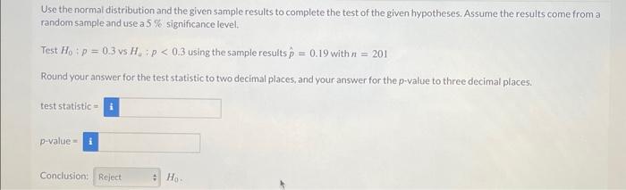 Solved Use the normal distribution and the given sample | Chegg.com