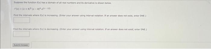 Solved Suppose the function f(x) has a domain of all real | Chegg.com