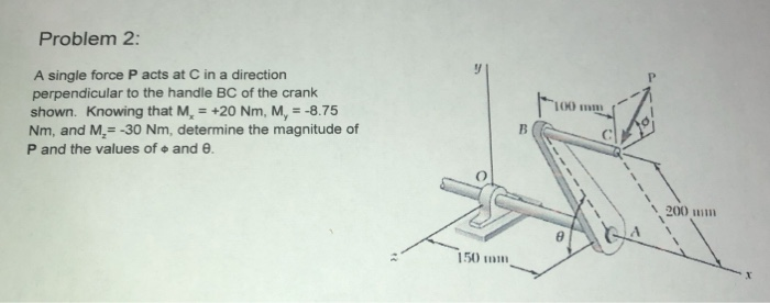 Solved Problem 2 A single force P acts at C in a direction