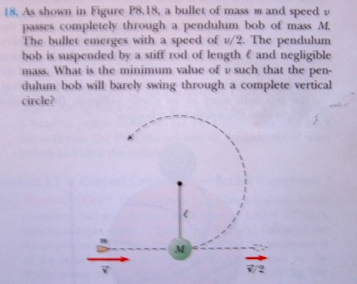 Solved As shown in Figure P8.18, a bullet of mass m and | Chegg.com