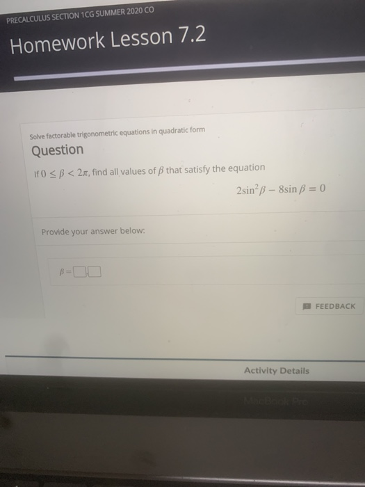 Solved PRECALCULUS SECTION 1CG SUMMER 2020 CO Homework | Chegg.com