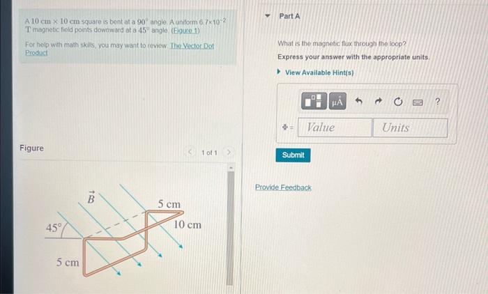 Solved A 10 cm×10 cm square is bent at a 90∘ angle. A | Chegg.com
