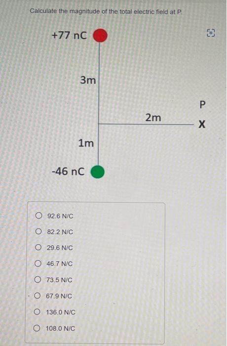 Solved Calculate the magnitude of the total electric field | Chegg.com