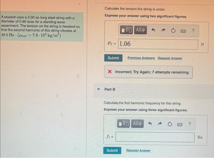 Solved Calculate the tension the string is under. A student