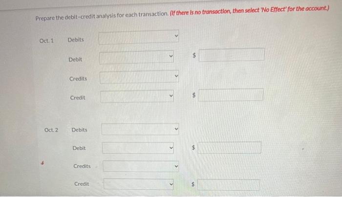 Solved Oct. 10 Debits Debit Credits Credit Oct. 27 Debits | Chegg.com