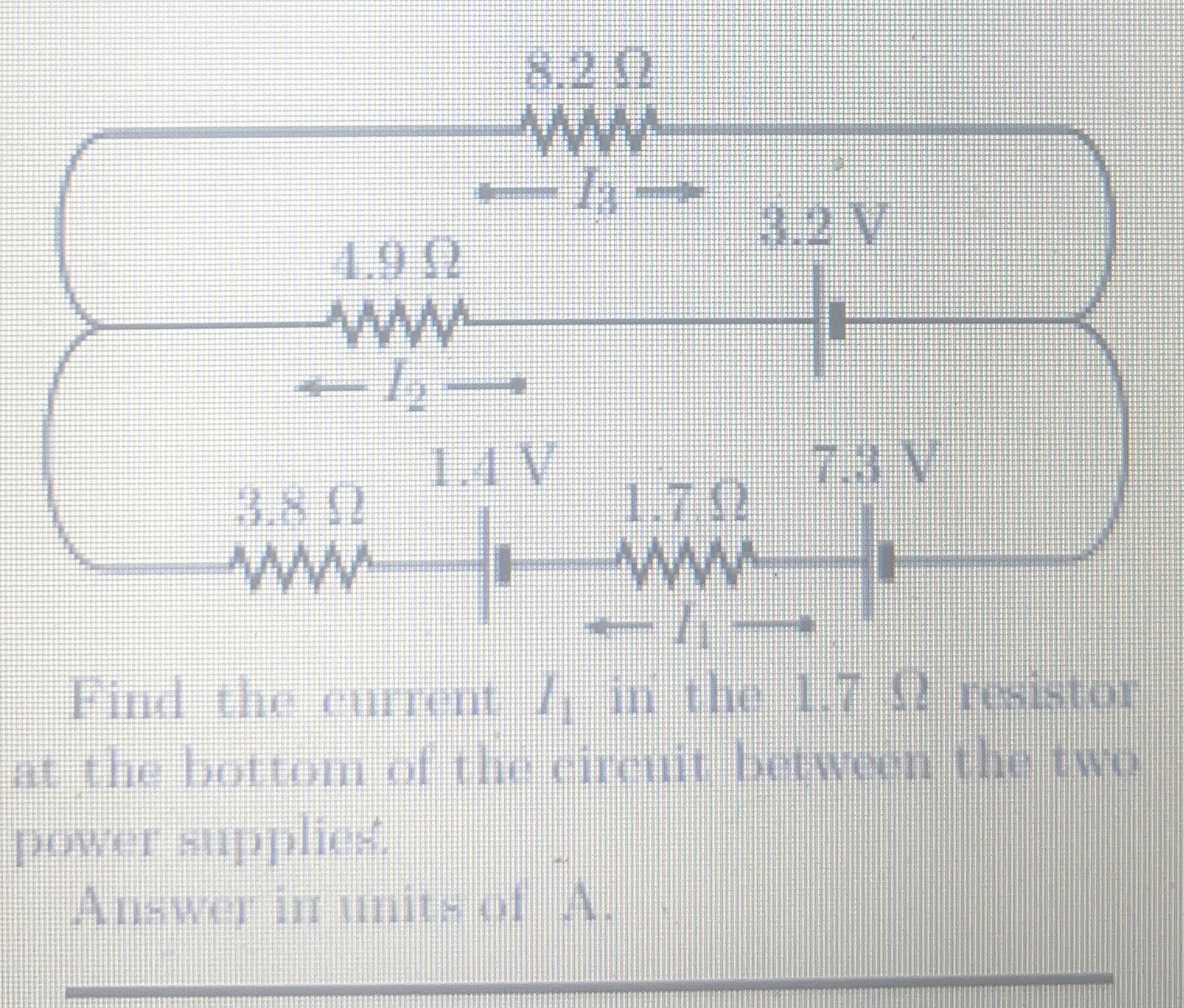 Solved Find the current I1 ﻿in the 1.7Ω ﻿resistor at the
