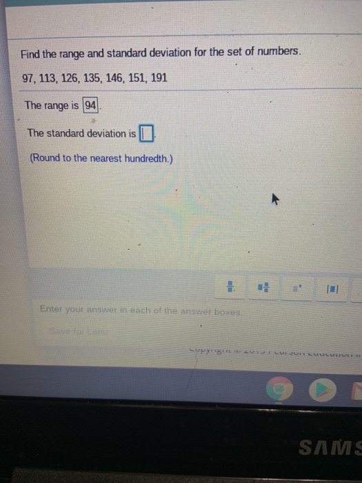 Solved Find the range and standard deviation for the set of | Chegg.com