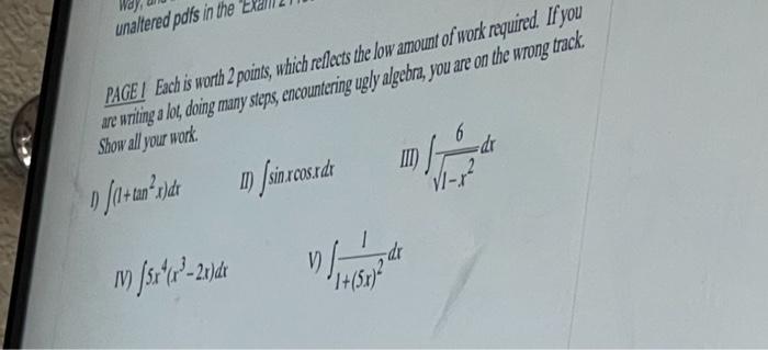 Solved PAGEI Each is worth 2 points, which reflects the low | Chegg.com