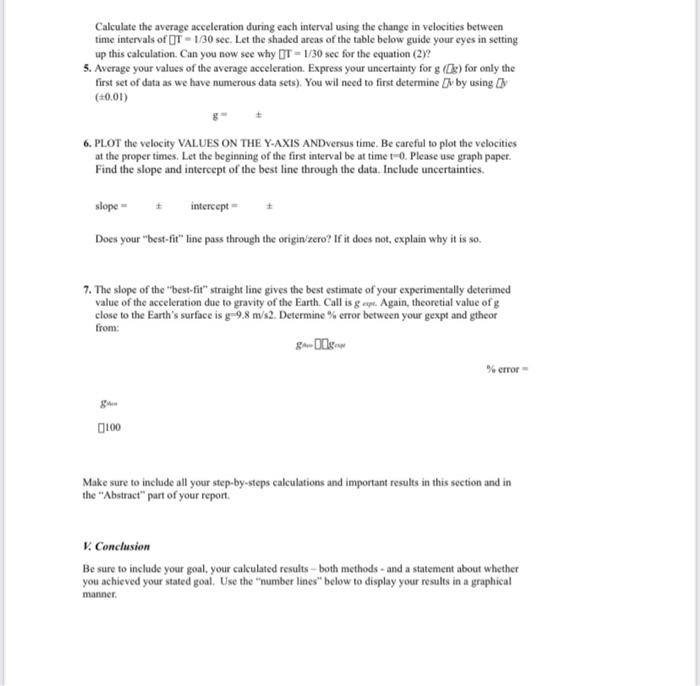 Determining Acceleration due to Gravity of the Earth | Chegg.com