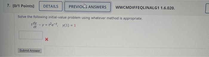 Solved Solve the following initial-value problem using | Chegg.com