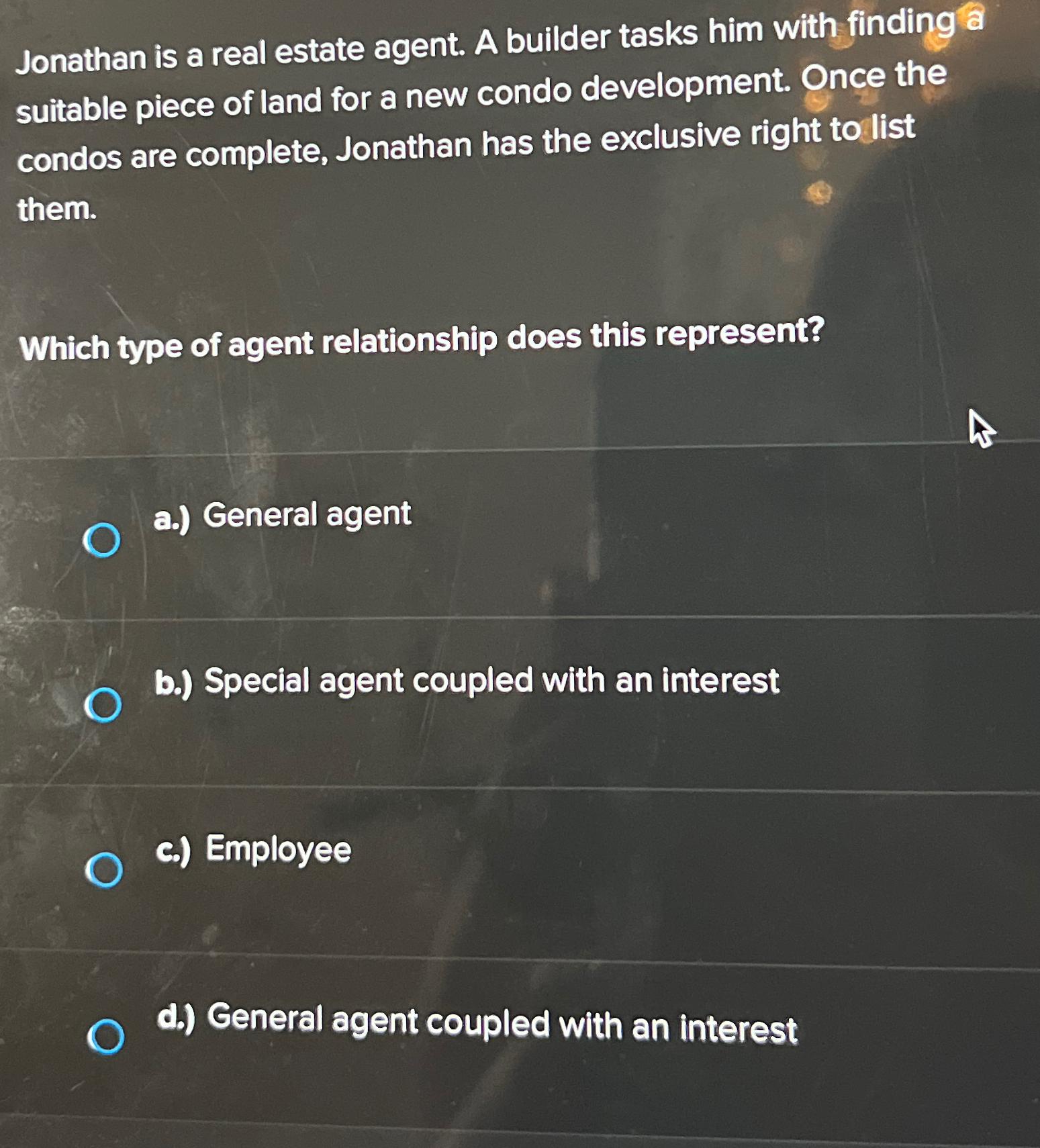 Solved Jonathan is a real estate agent. A builder tasks him