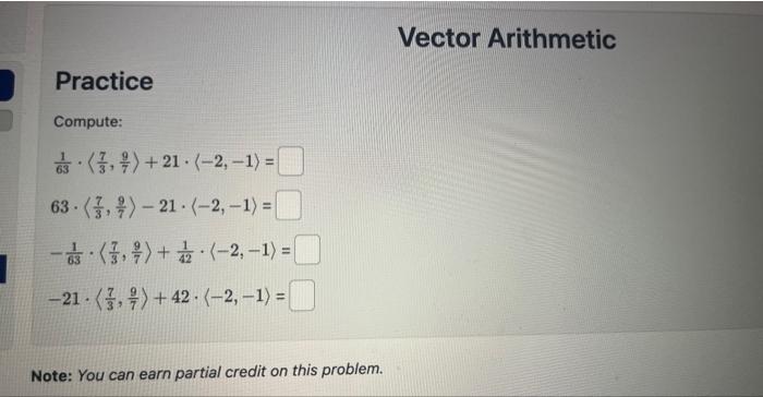Solved Vector Arithmetic Practice Compute: | Chegg.com