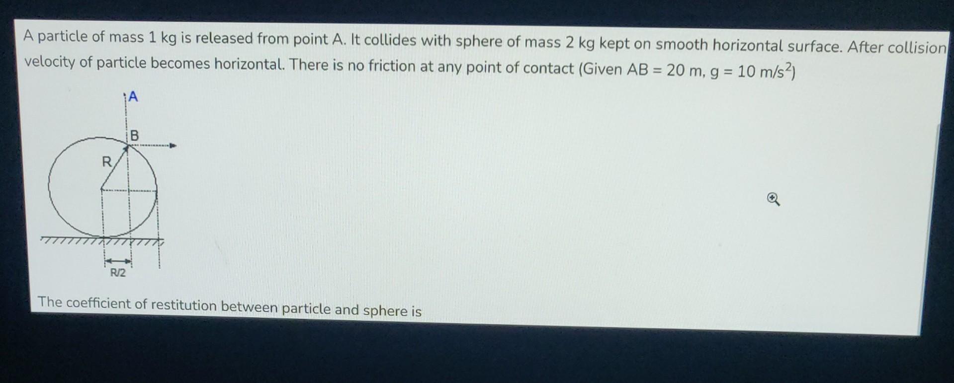 Solved A Particle Of Mass 1 Kg Is Released From Point A. It 