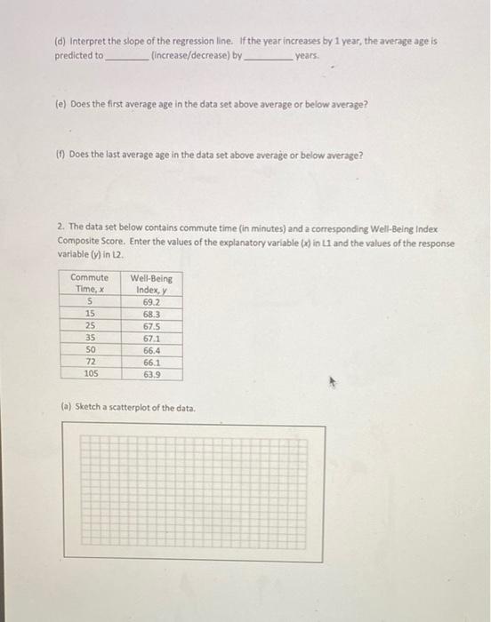 homework correlation and regression assignment instructions