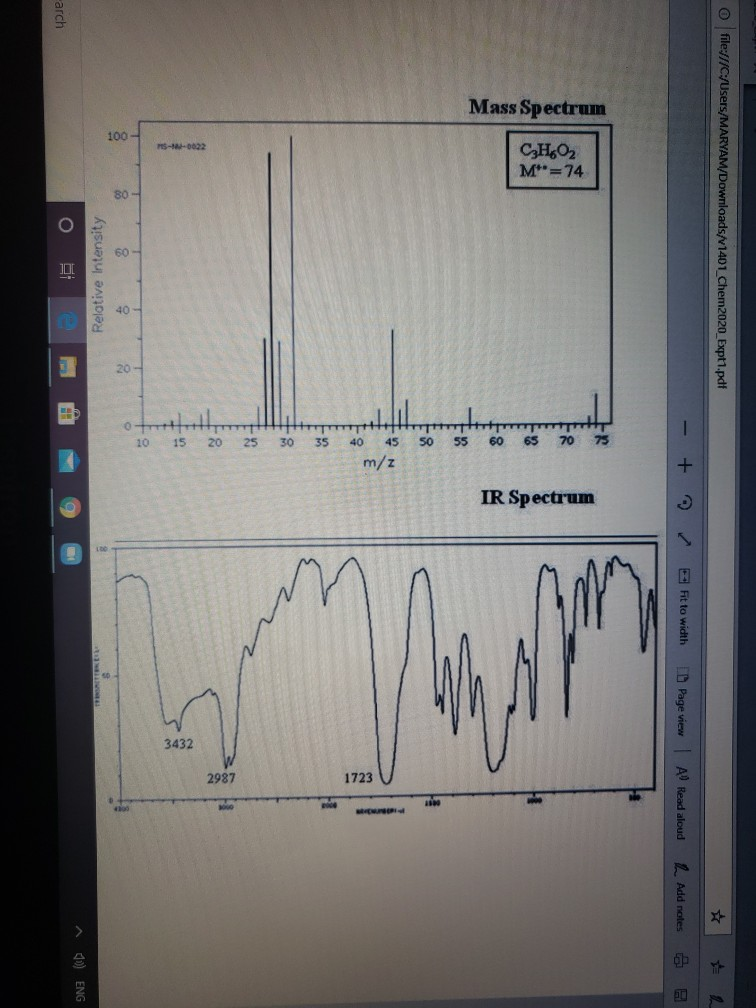 Mass Spec Gradient Graph need to use knowledge of mass spectrometry, | Chegg.com