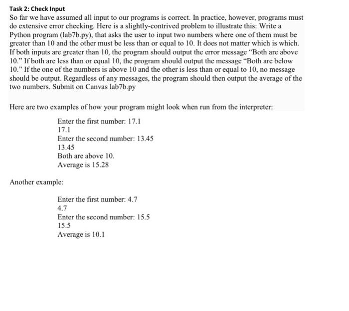 Solved Task 2: Check Input So far we have assumed all input | Chegg.com