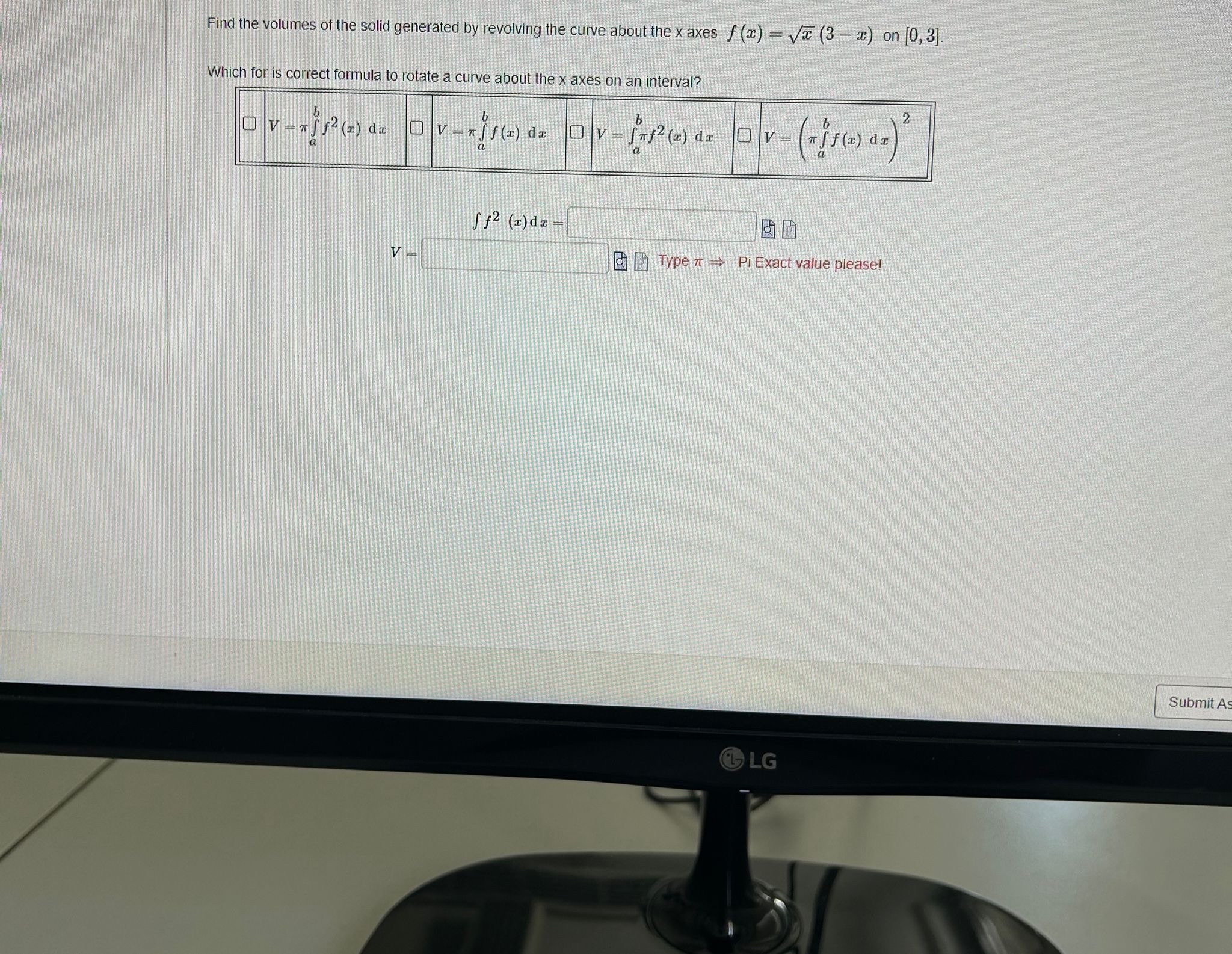 Solved Find the volumes of the solid generated by revolving | Chegg.com