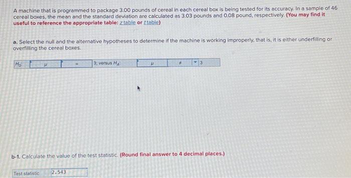 Solved A machine that is programmed to package 3.00 pounds | Chegg.com