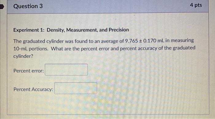 experiment 1 measurement and density