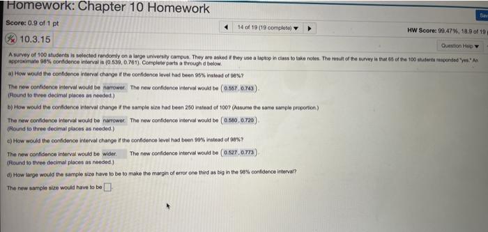 Solved Homework: Chapter 10 Homework Save Score: 0.6 of 1 pt | Chegg.com