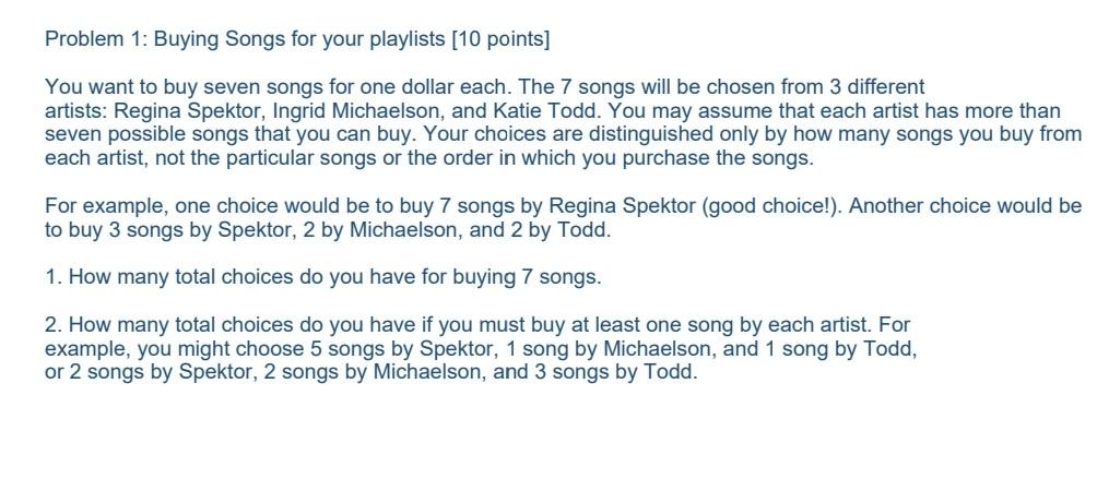 solved-problem-1-buying-songs-for-your-playlists-10-chegg