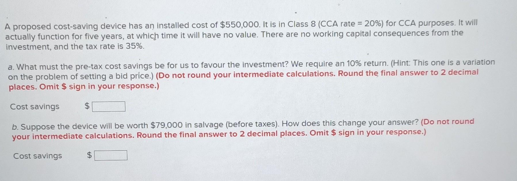 Solved A Proposed Cost saving Device Has An Installed Cost Chegg Solved a proposed cost saving device has an installed cost chegg