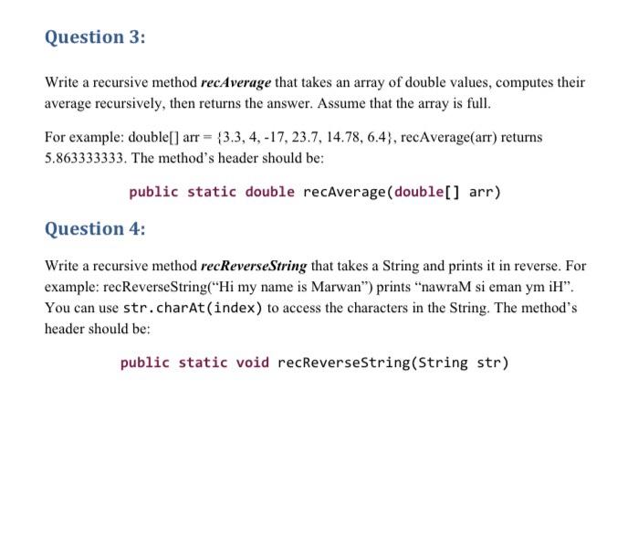 Solved • This is a recursion lab. All questions must be | Chegg.com