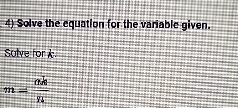 Solved Solve the equation for the variable given.Solve for | Chegg.com