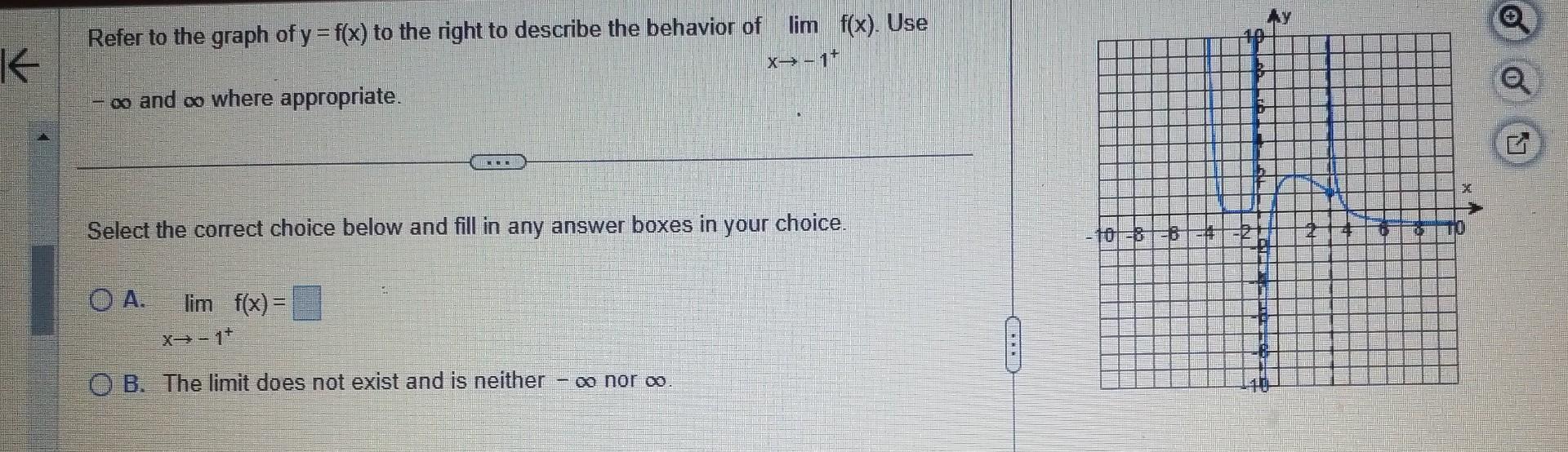 Solved Refer to the graph of y=f(x) to the right to describe | Chegg.com