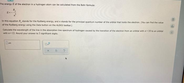 Solved The energy E of the electron in a hydrogen atom can | Chegg.com