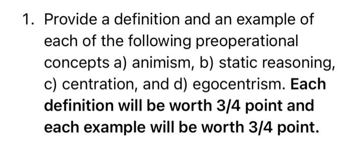 Preoperational definition outlet