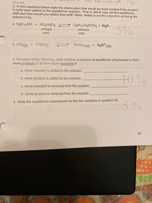 Solved equilibrium state. 2. In the reactions below state | Chegg.com