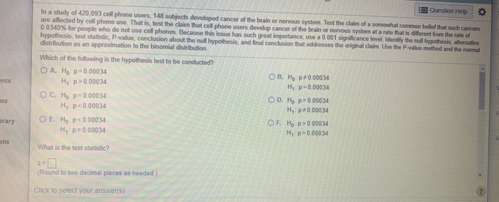 Solved In a study of 420,111 cell phone users, 144 subjects