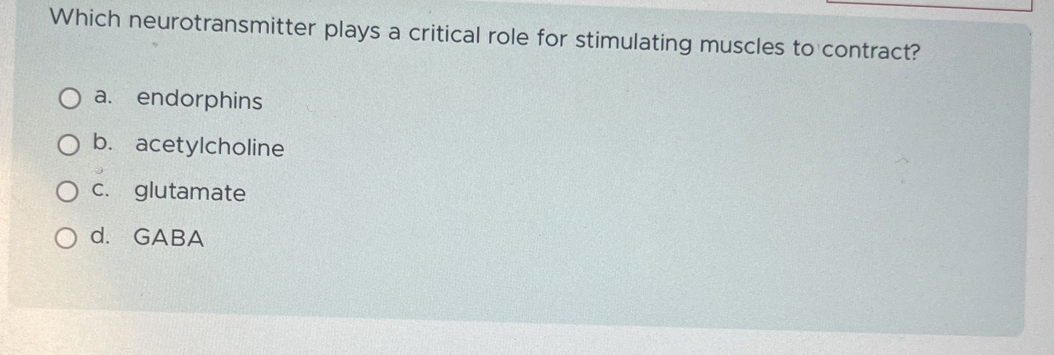Solved Which Neurotransmitter Plays A Critical Role For Chegg