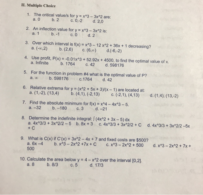 11 Give The Indefinite Integral For F X E X X 1 A Chegg Com