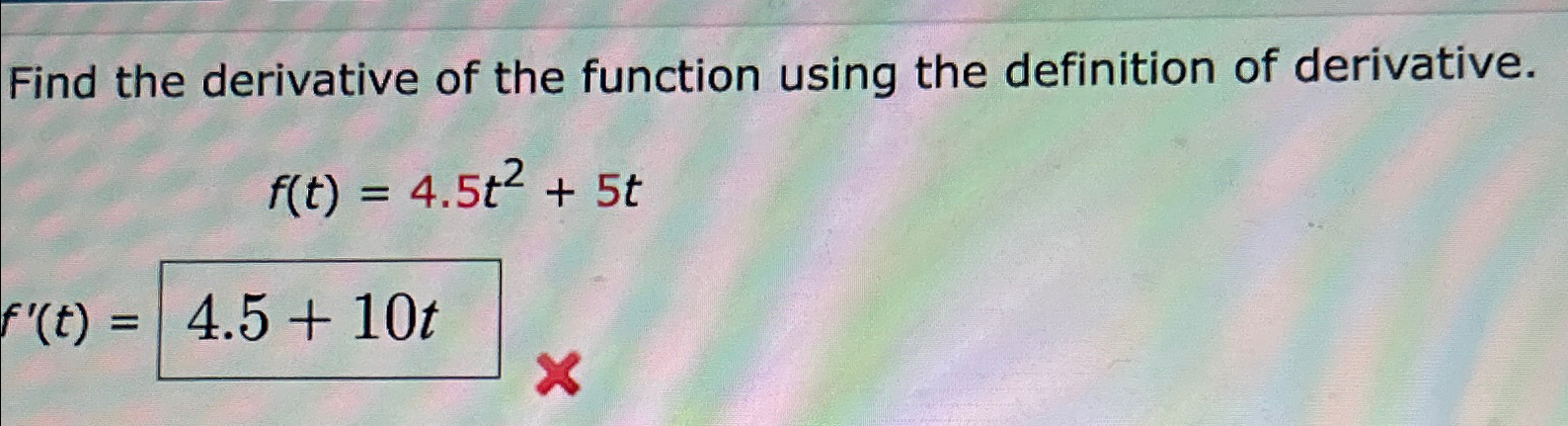 Solved Find the derivative of the function using the | Chegg.com
