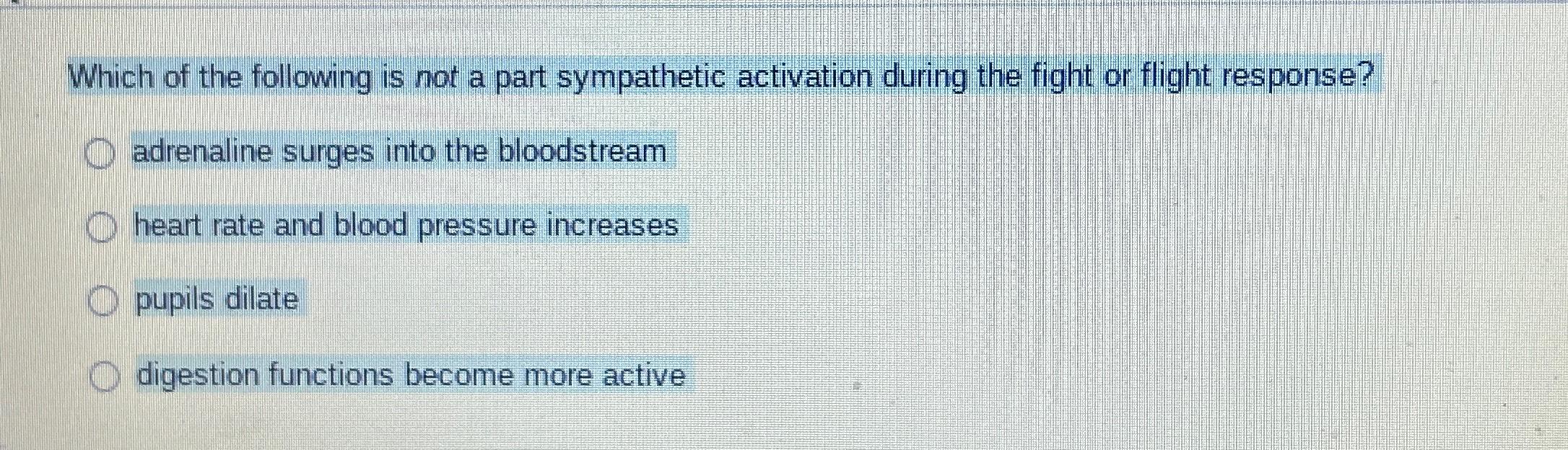 Solved Which of the following is not a part sympathetic | Chegg.com