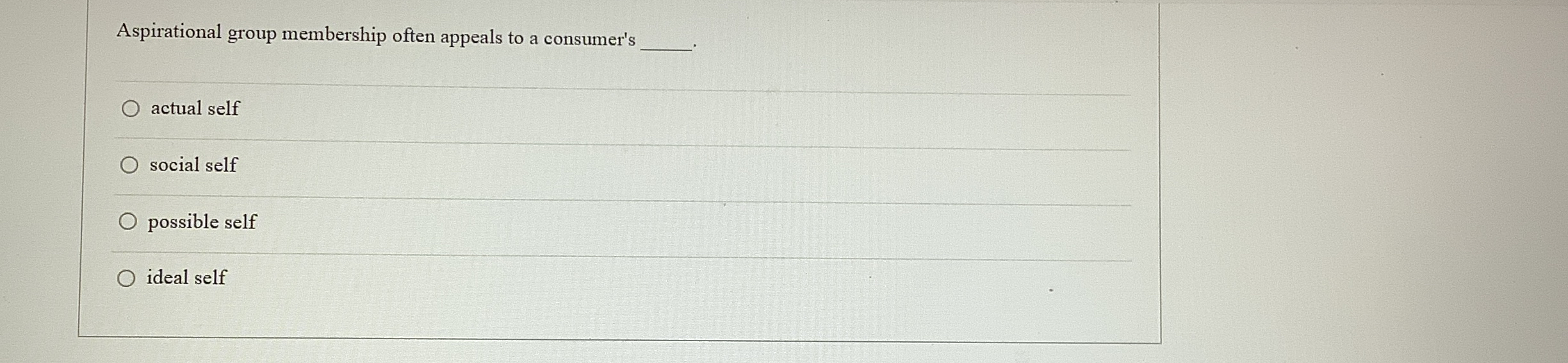 Solved Aspirational group membership often appeals to a | Chegg.com