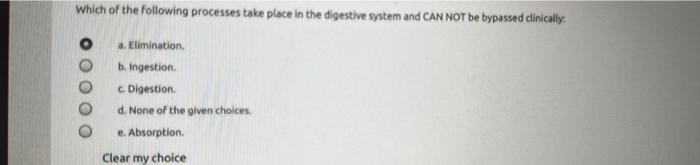 Solved Which of the following processes take place in the | Chegg.com