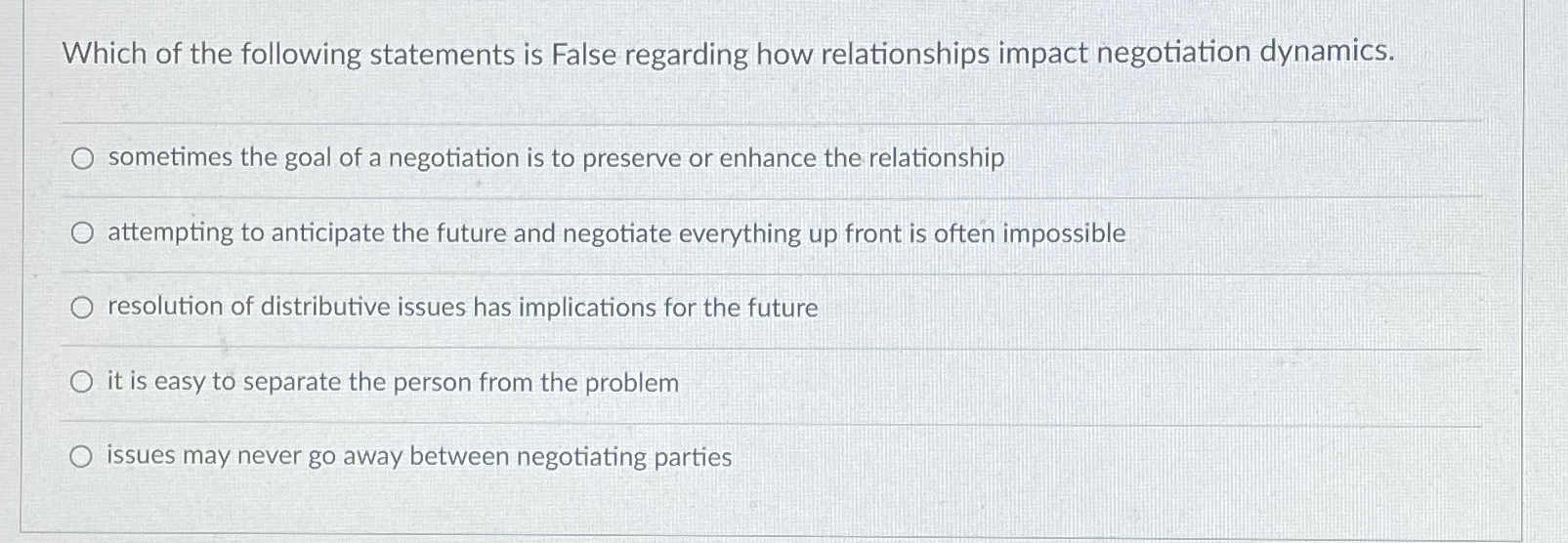 Solved Which of the following statements is False regarding | Chegg.com