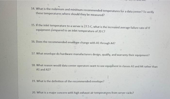 Solved 14. What is the maximum and minimum recommended | Chegg.com
