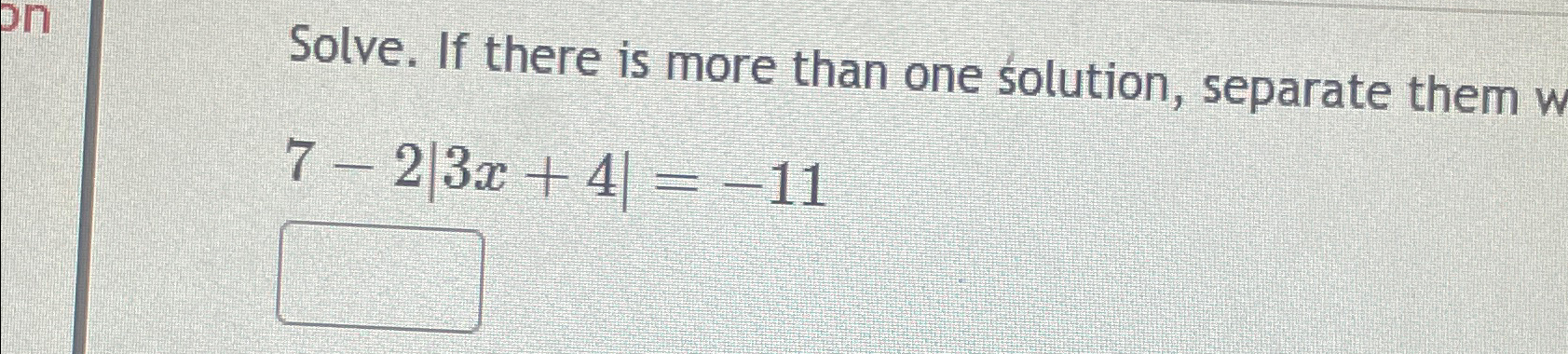 Solved Solve. If there is more than one solution, separate | Chegg.com