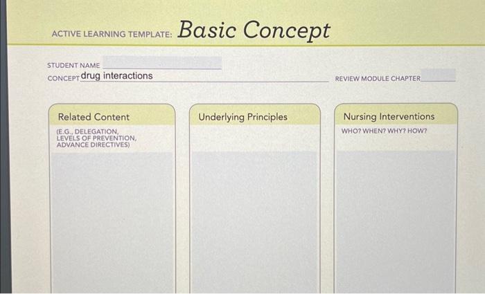 Solved active learning template: Basic Concept STUDENT NAME | Chegg.com