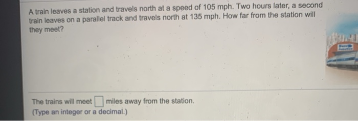 Solved A train leaves a station and travels north at a speed | Chegg.com